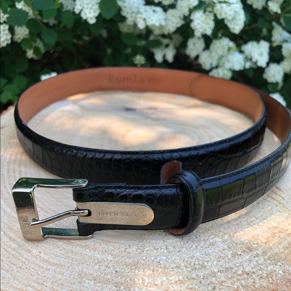 Black Genuine Leather Ralph Lauren Belt